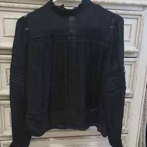 Sincerely Jules Black Blouse with Lace Details